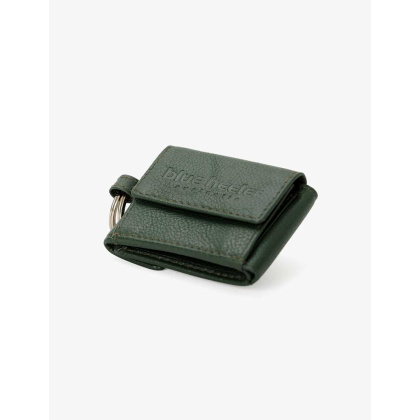 Leder-Portemonnaie mit Schlüsselring dunkelgrün